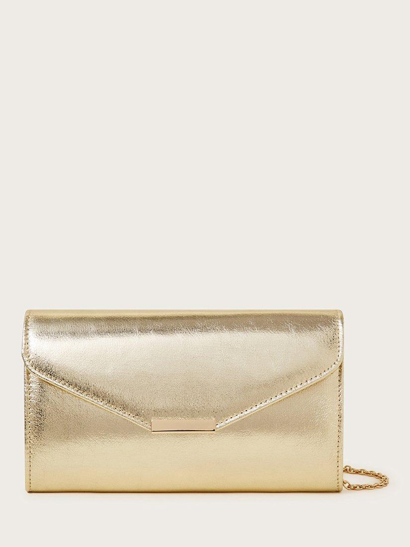 Monsoon Metallic Clutch Bag, Gold