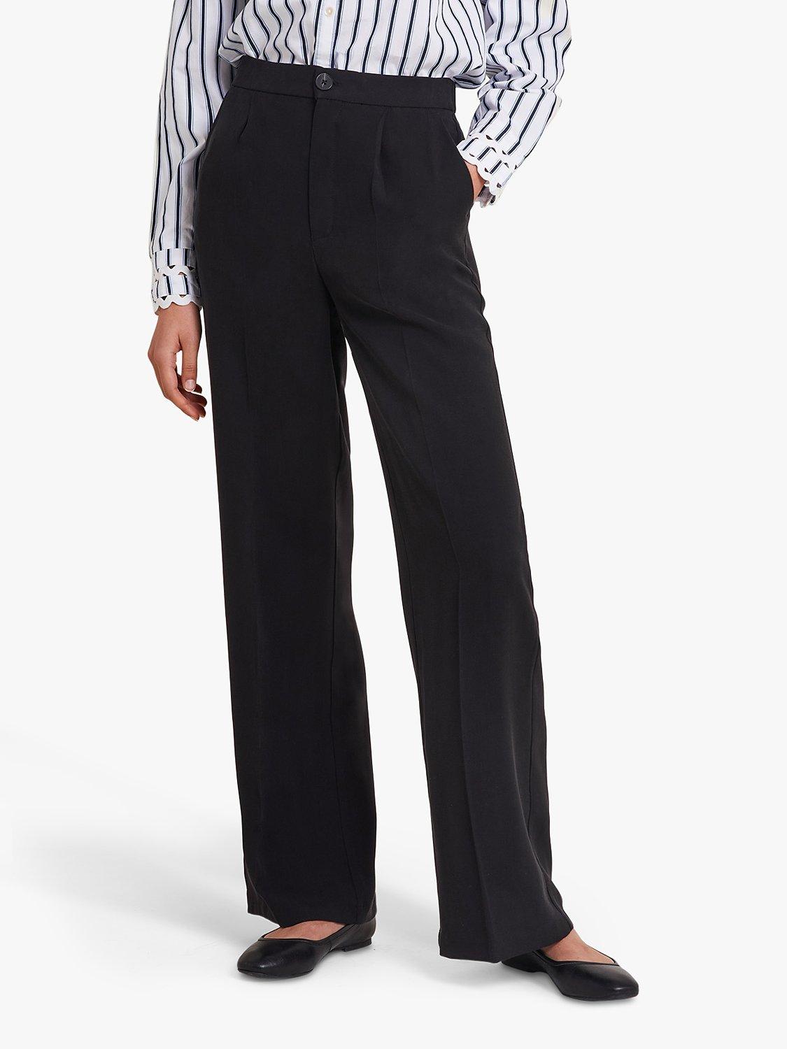 Monsoon Wila Wide Leg Trousers, Black