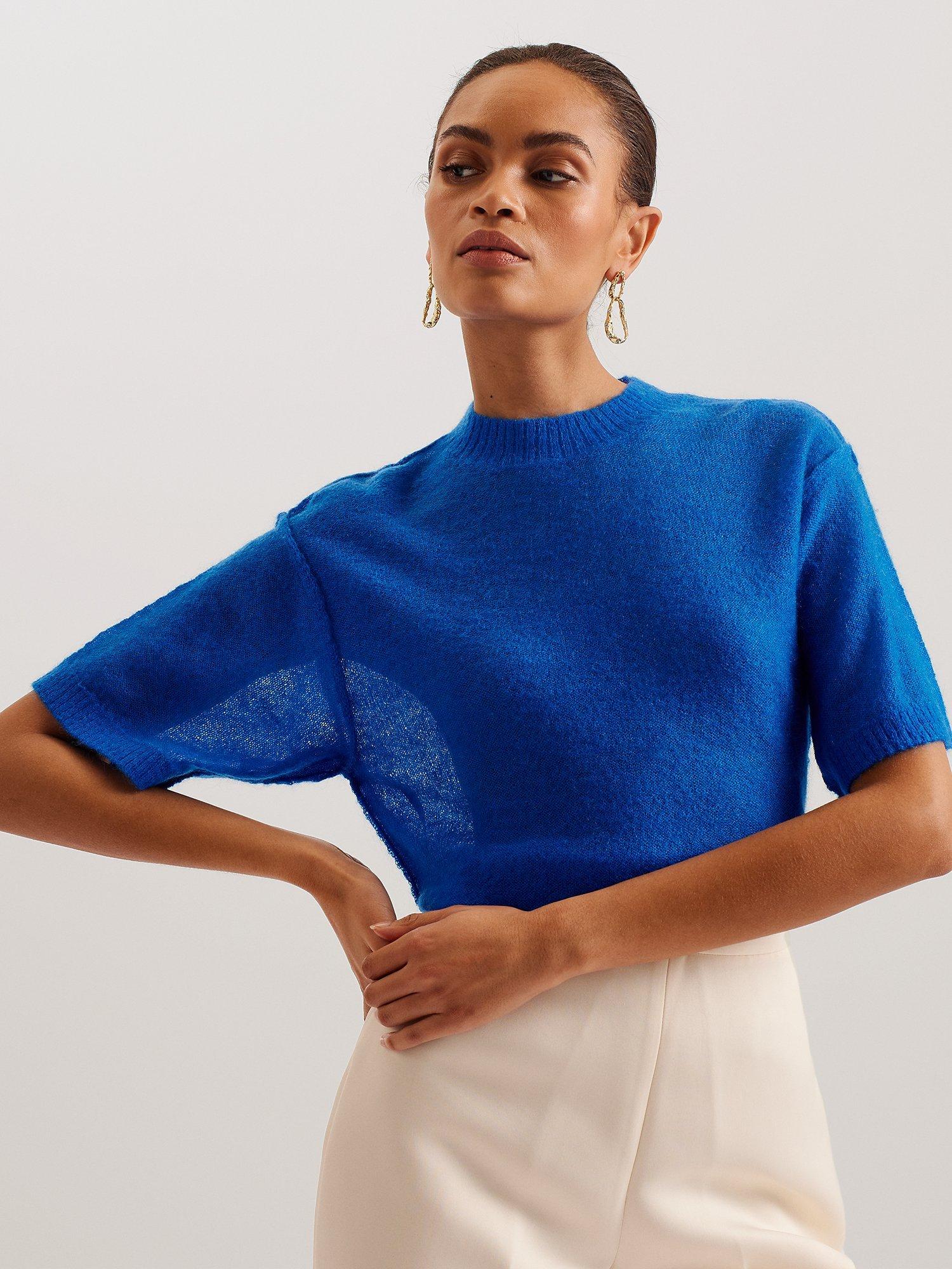 Ted Baker Chrisii Mohair Knit Easy Fit Top, Blue
