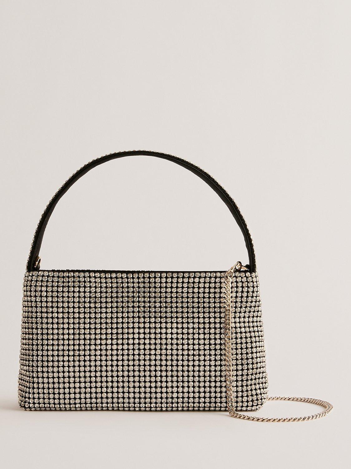 Ted Baker Glittar Crystal Mini Shoulder Bag, Silver