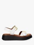 Dune Loells Leather Buckle Sandals, White