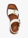 Dune Loells Leather Buckle Sandals, White