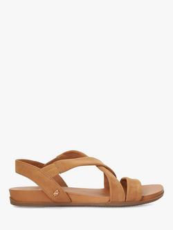 Dune London Landies Nubuck Cross Strap Sandals, Camel