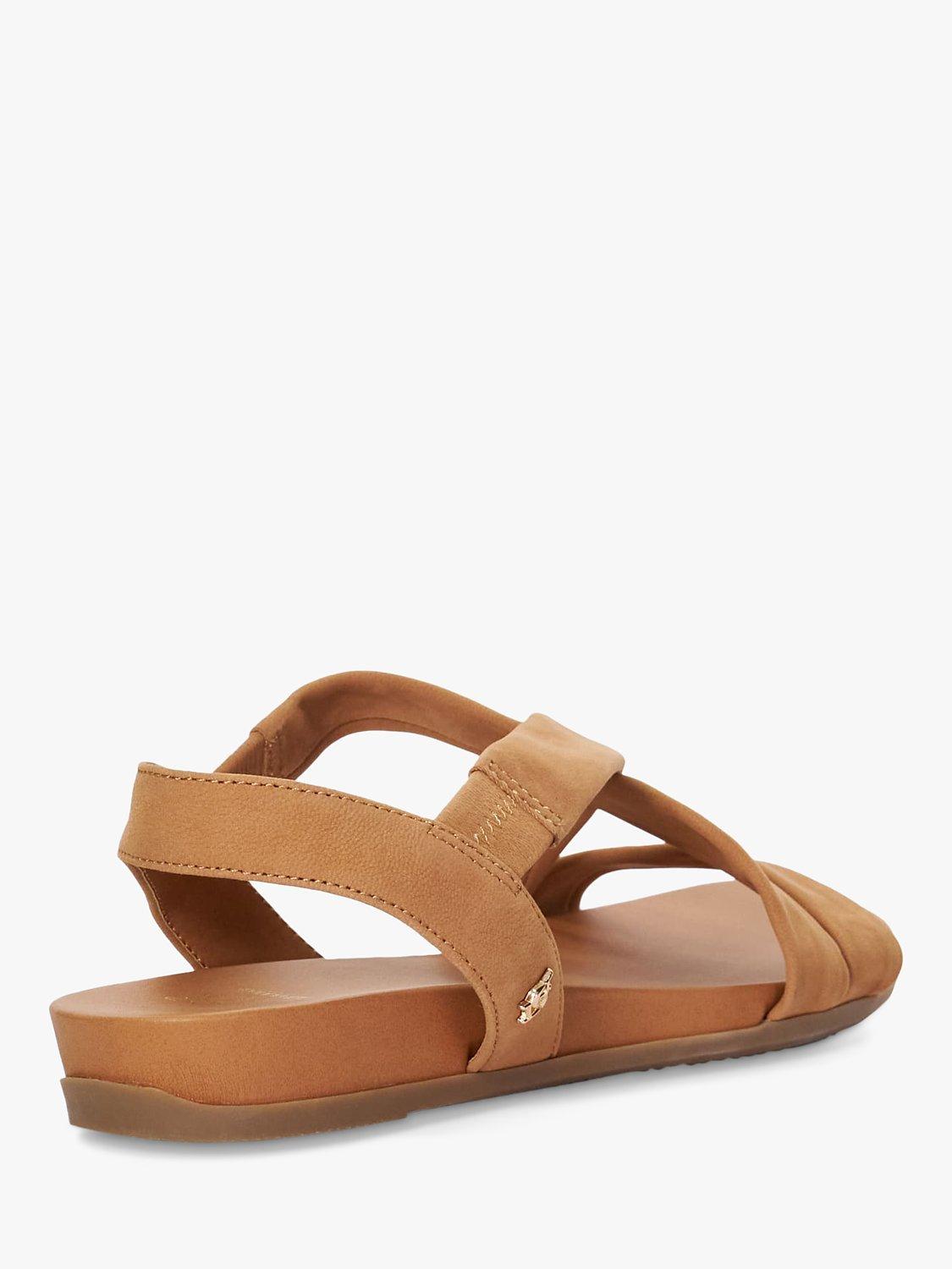 Product image 4 of 6, which shows Dune Landies Nubuck Cross Strap Sandals, Camel, EU36