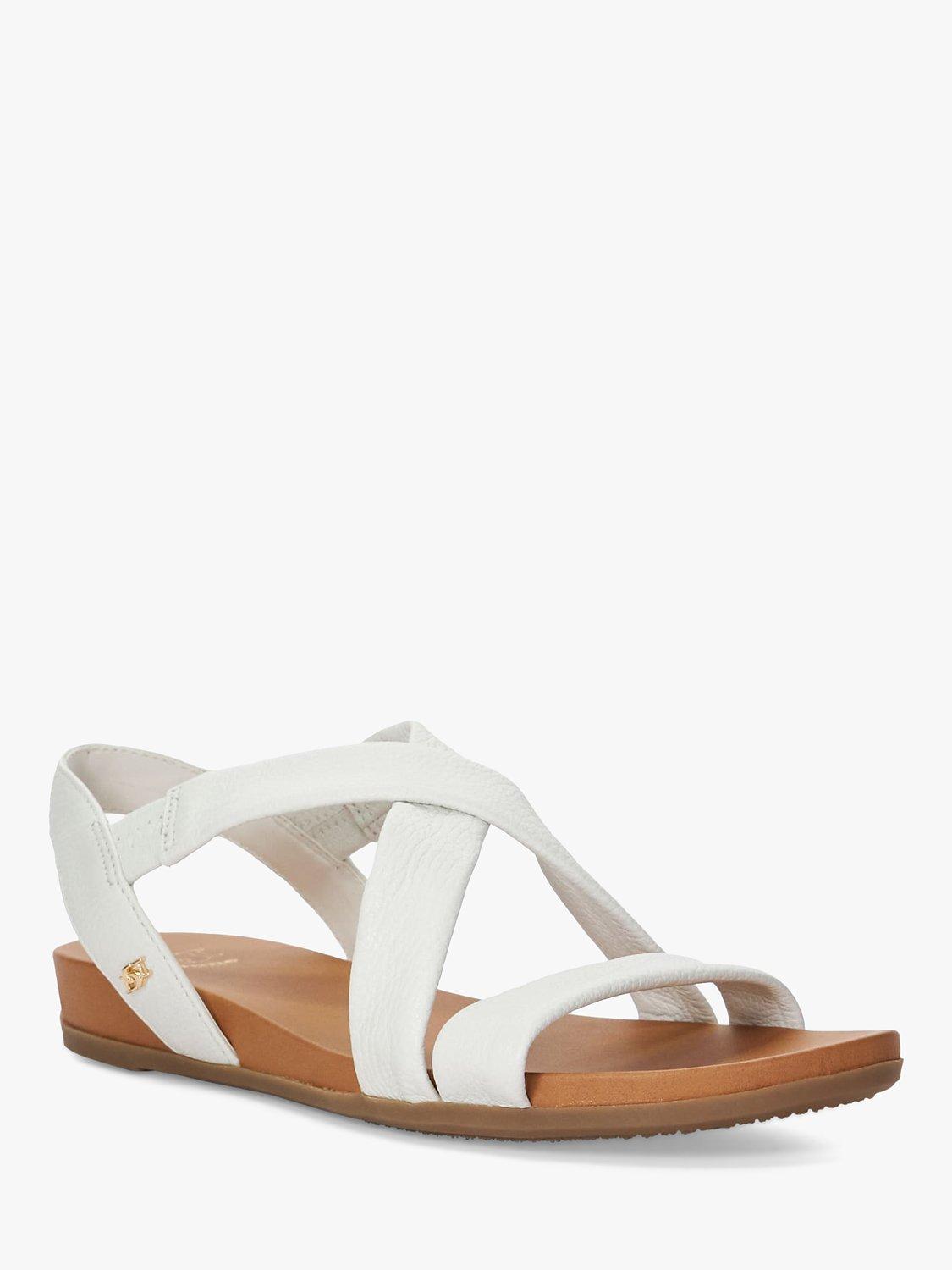 Product image 3 of 6, which shows Dune Landies Leather Cross Strap Sandals, White, EU37