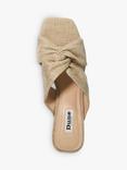 Dune Maizing Fabric Block Heel Mules, Natural