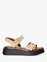 Dune Loells Flatform Buckle Sandals, Natural