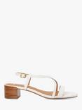 Dune London Jaskell Leather Block Heel Sandals, White