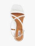Dune London Jaskell Leather Block Heel Sandals, White