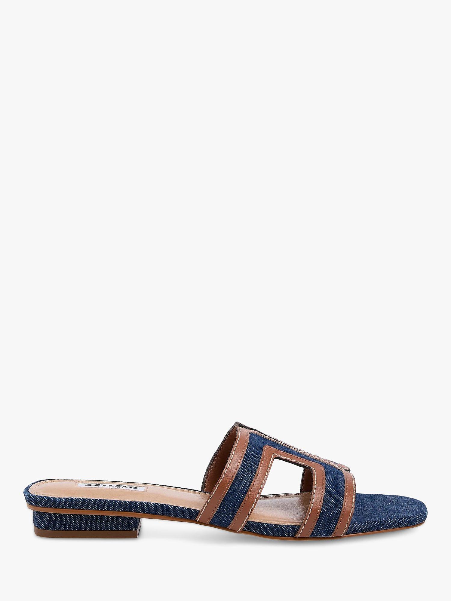 Dune London Loupe Denim Sandals, Navy