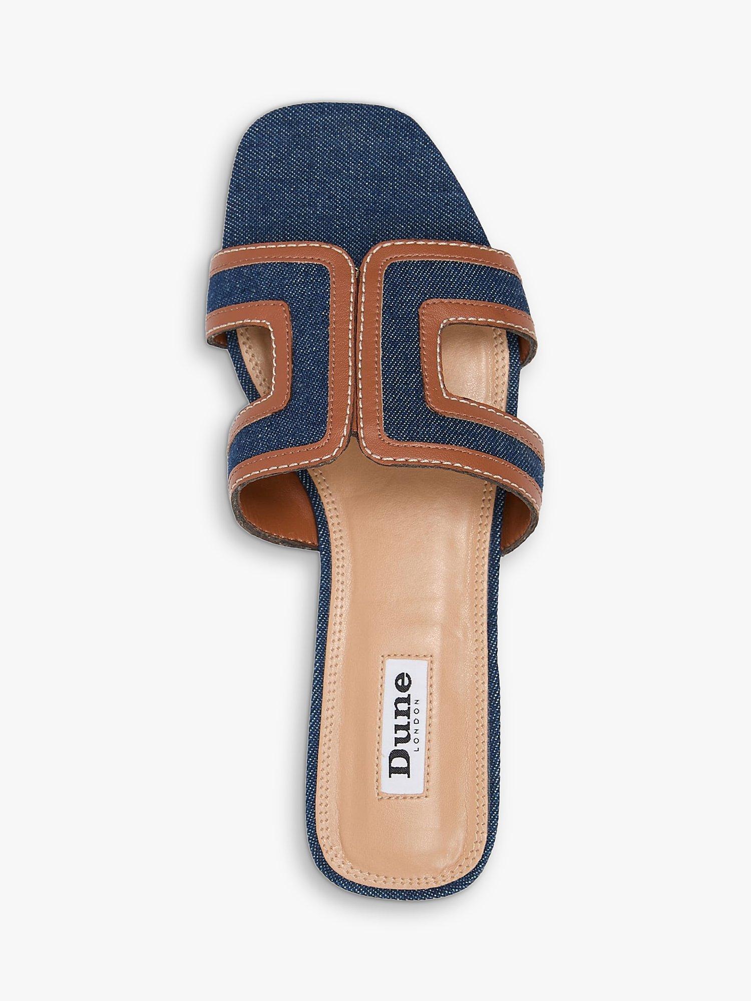 Dune Loupe Denim Sandals, Navy, EU36