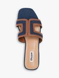 Dune Loupe Denim Sandals, Navy