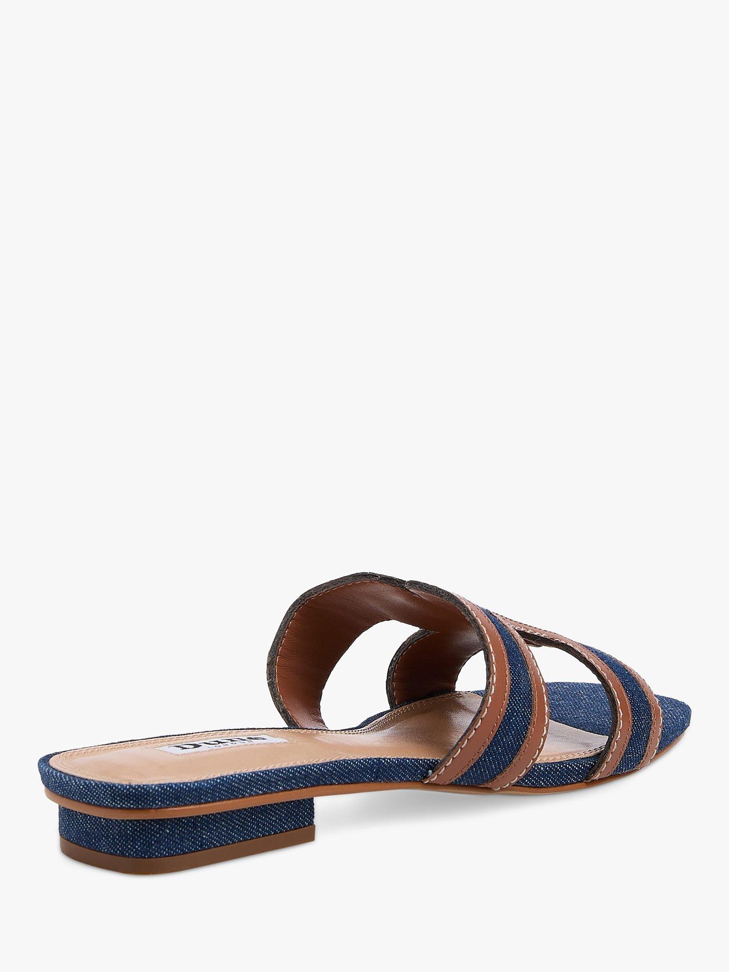 Dune Loupe Denim Sandals, Navy, EU36