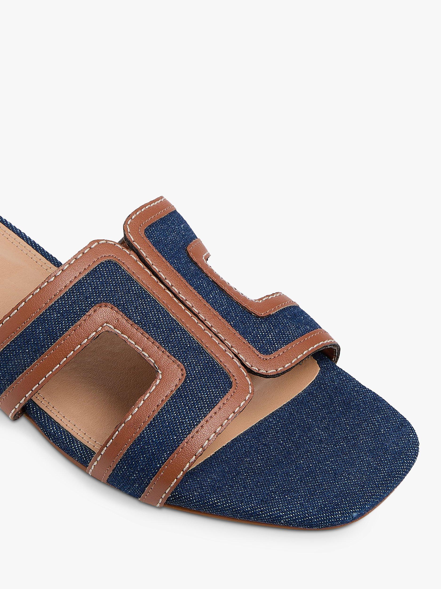 Dune Loupe Denim Sandals, Navy, EU36