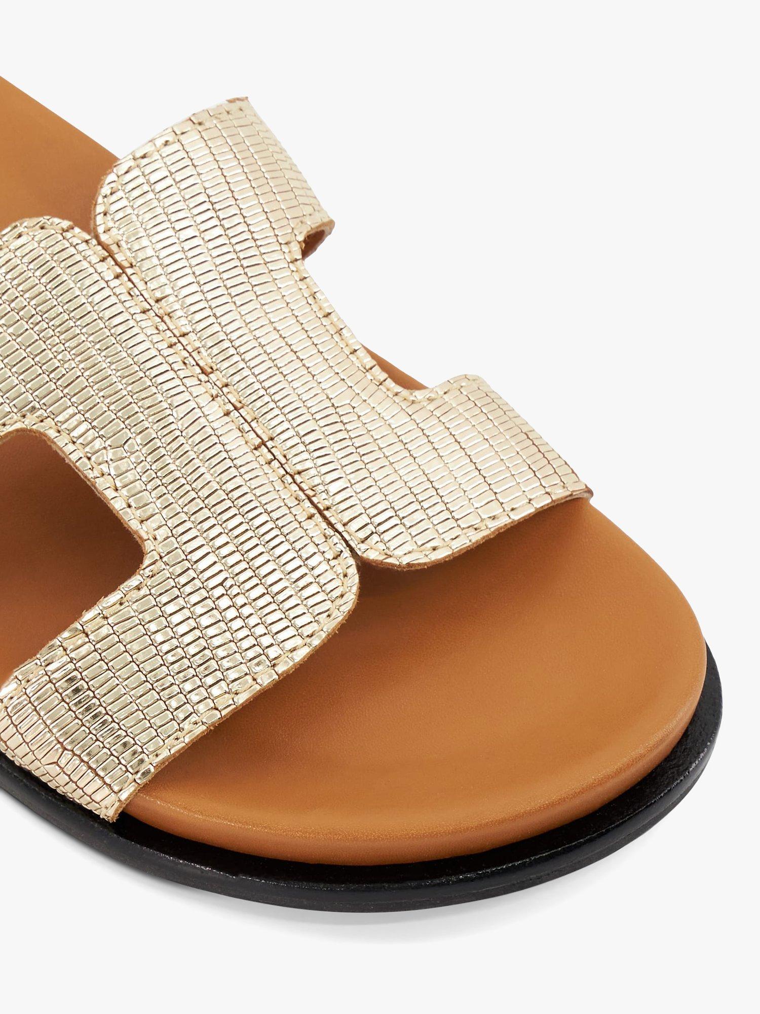 Dune Loupa Leather Sandals, Gold, EU38