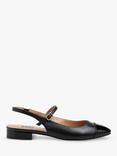 Dune Hayes Leather Round Slingback Shoes, Black