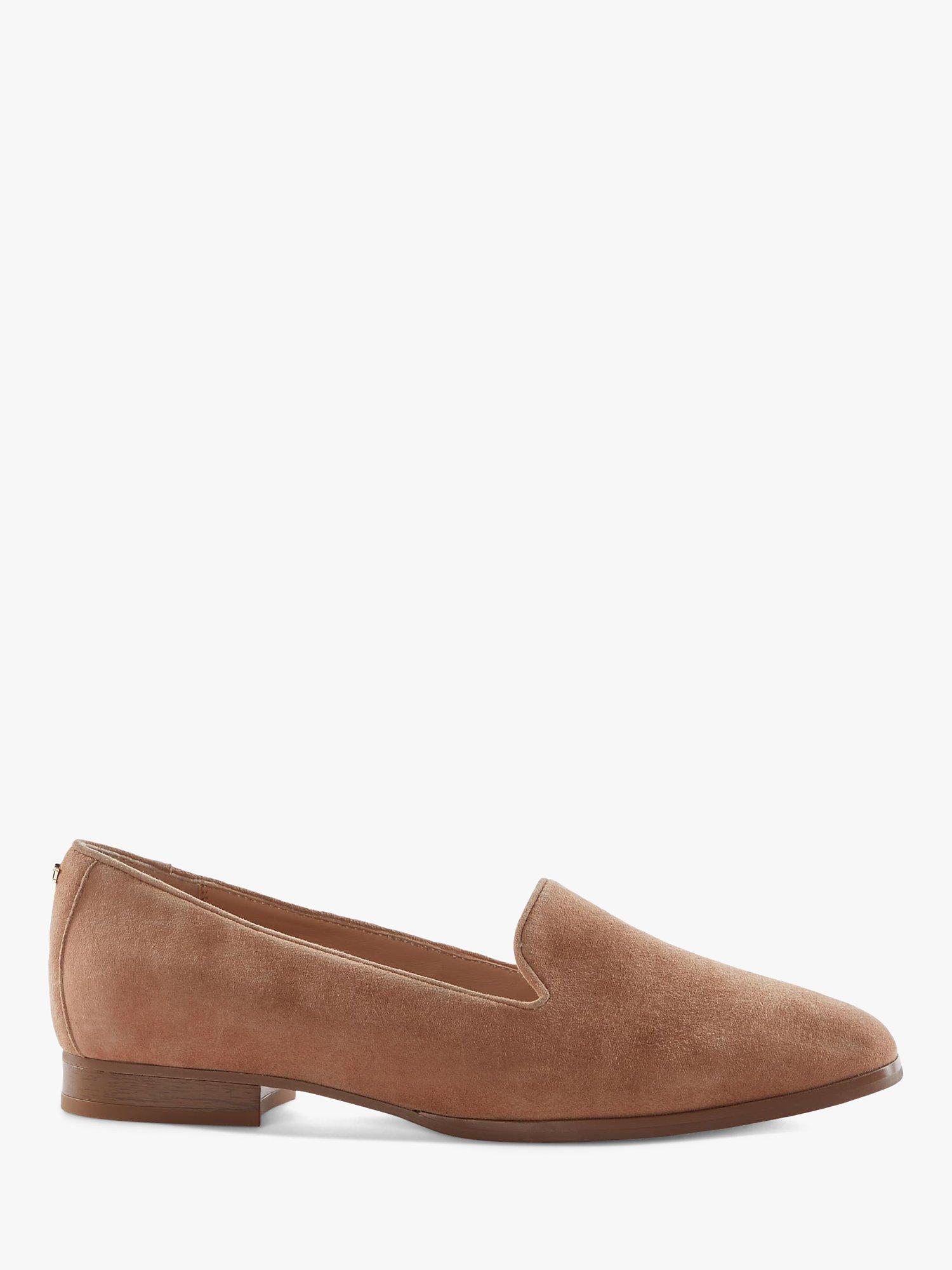 Dune Glassi Leather Loafers, Camel