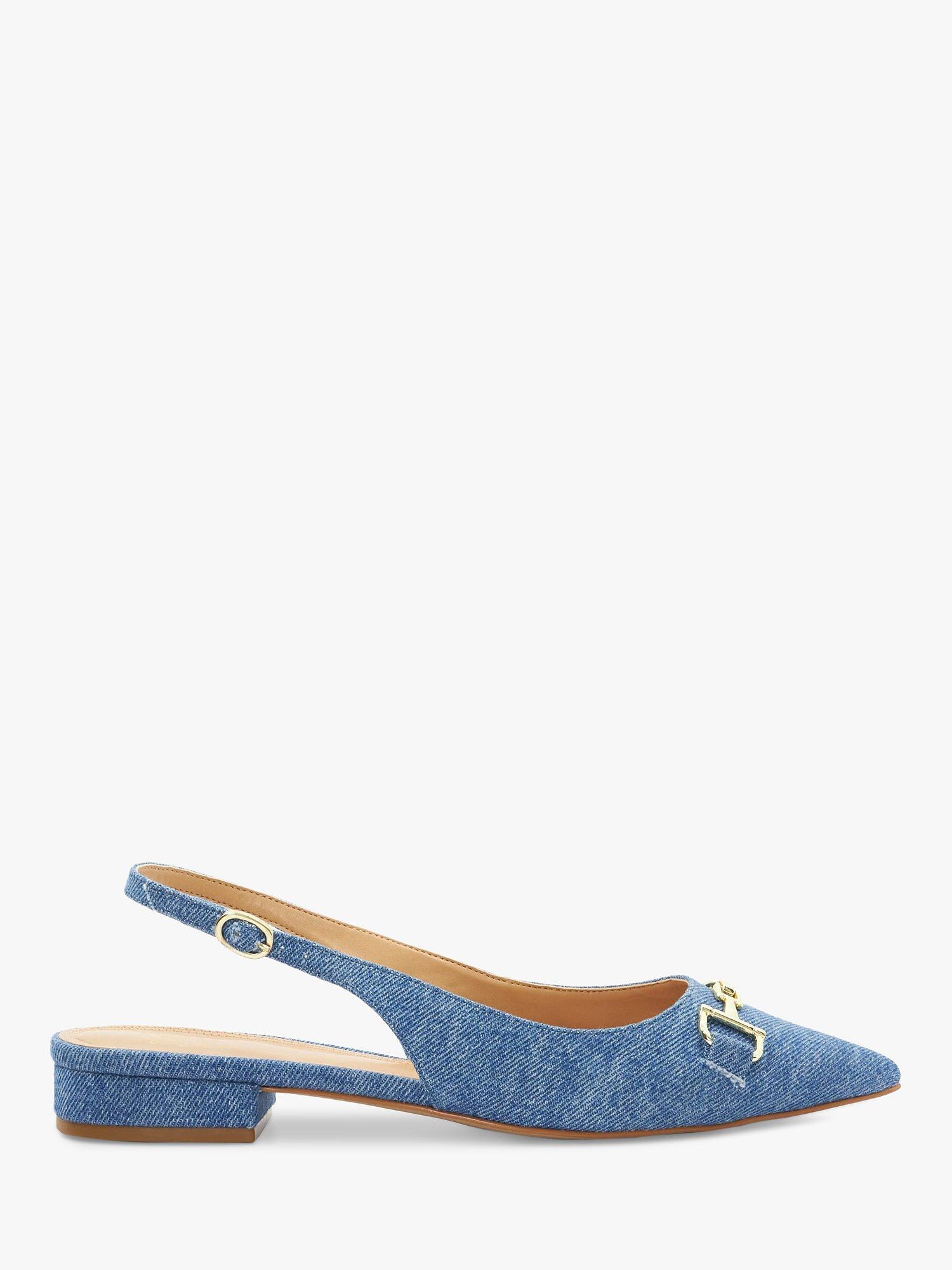 Dune Hopeful Denim Slingback Ballet Pumps, Blue