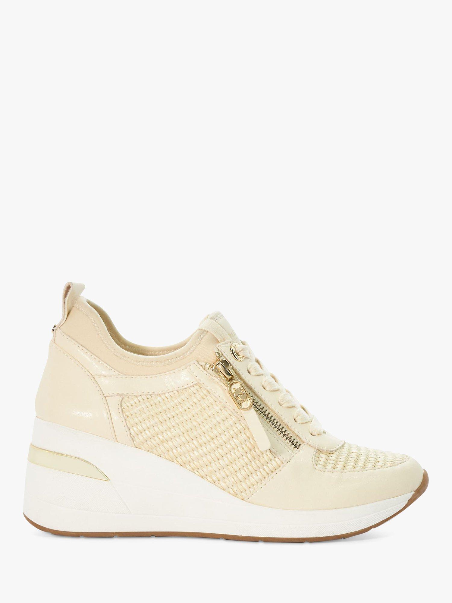 Dune Eilin Wedge Heel Trainers Natural