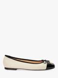Dune London Highest Leather Contrast Ballet Pumps, Cream