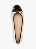 Dune London Highest Leather Contrast Ballet Pumps, Cream