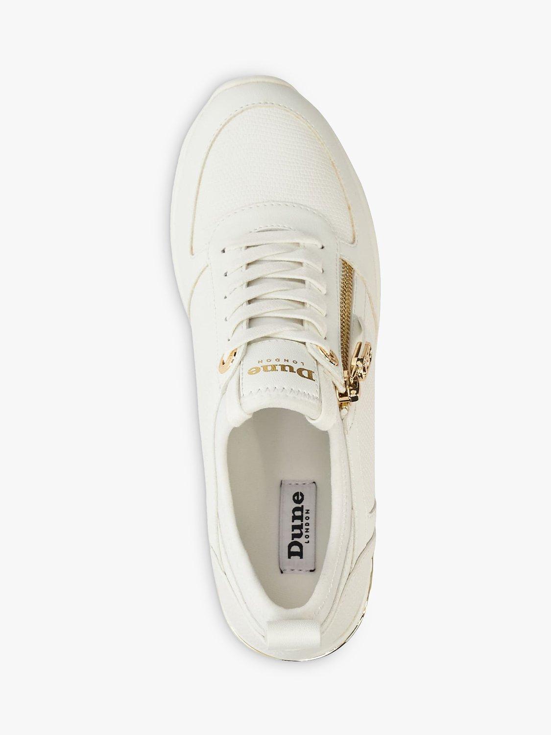 Dune Eilin Zip Detail Wedge Trainers White