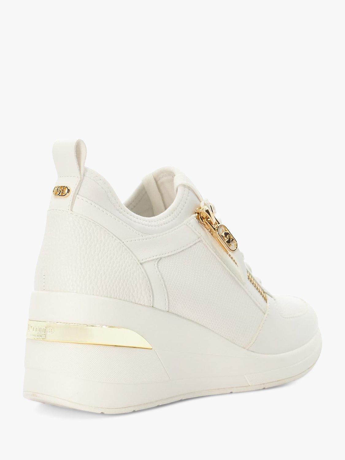 Dune Eilin Zip Detail Wedge Trainers White