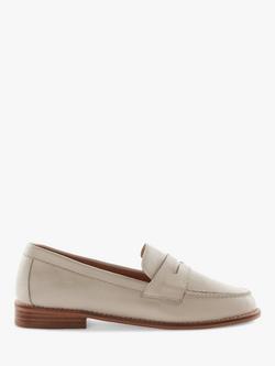 Dune London Ginelli Leather Penny Loafers, Ecru, Ecru-leather