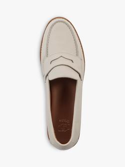 Dune London Ginelli Leather Penny Loafers, Ecru - view 2, Ecru-leather