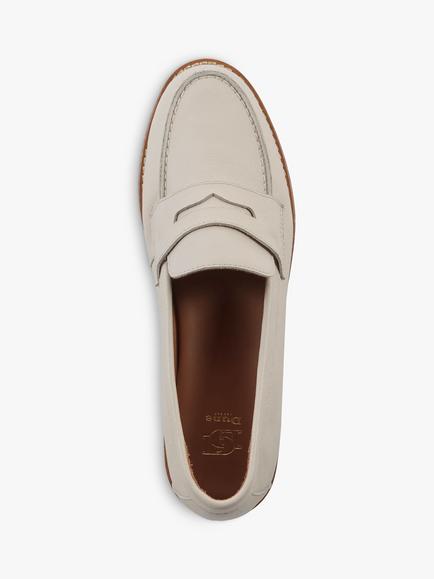 Dune London Ginelli Leather Penny Loafers, Ecru - view 2, Ecru-leather