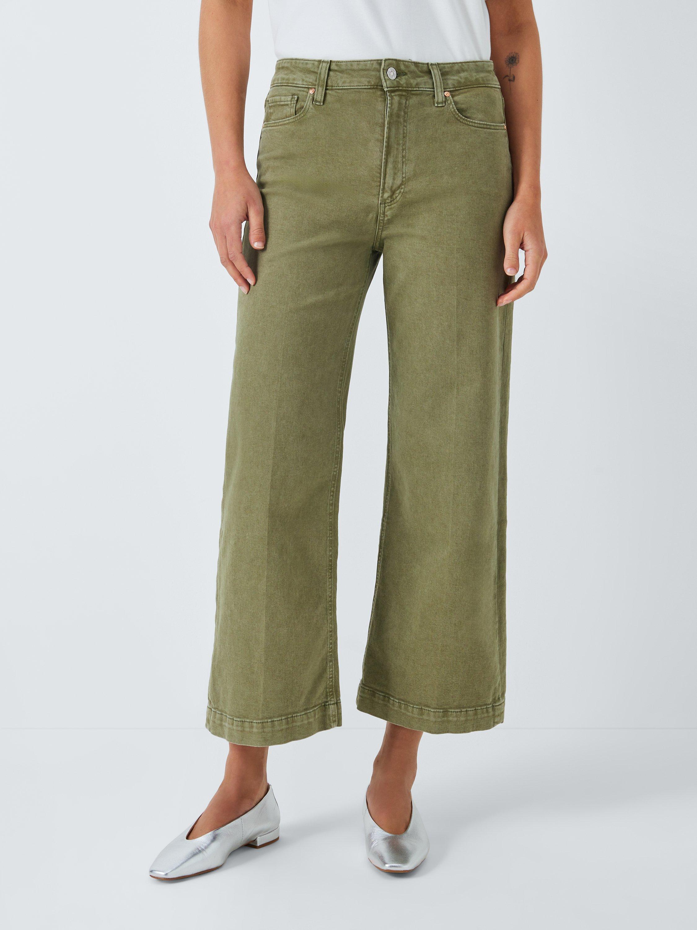 PAIGE Anessa Wide Leg Ankle Jeans, Vintage Mossy Green