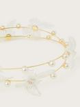 Monsoon Kids' Pearl Butterfly Bridesmaid Headband, Gold