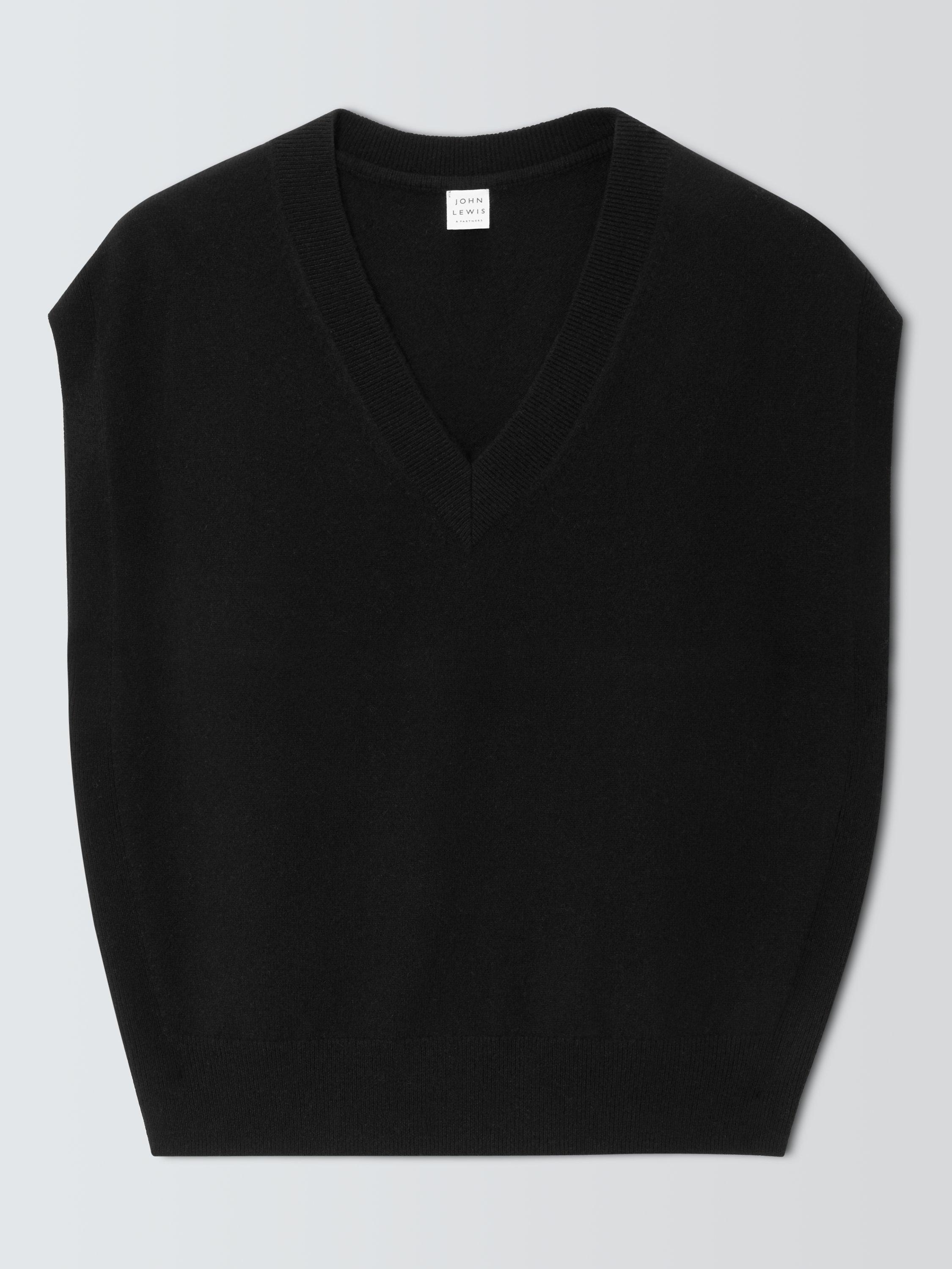 John Lewis Cashmere V Neck Vest Black