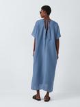 John Lewis Linen Blend Maxi Beach Kaftan, Blue