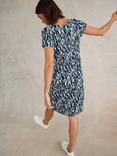 White Stuff Tallie Ecovero Jersey Dress, Navy/Multi