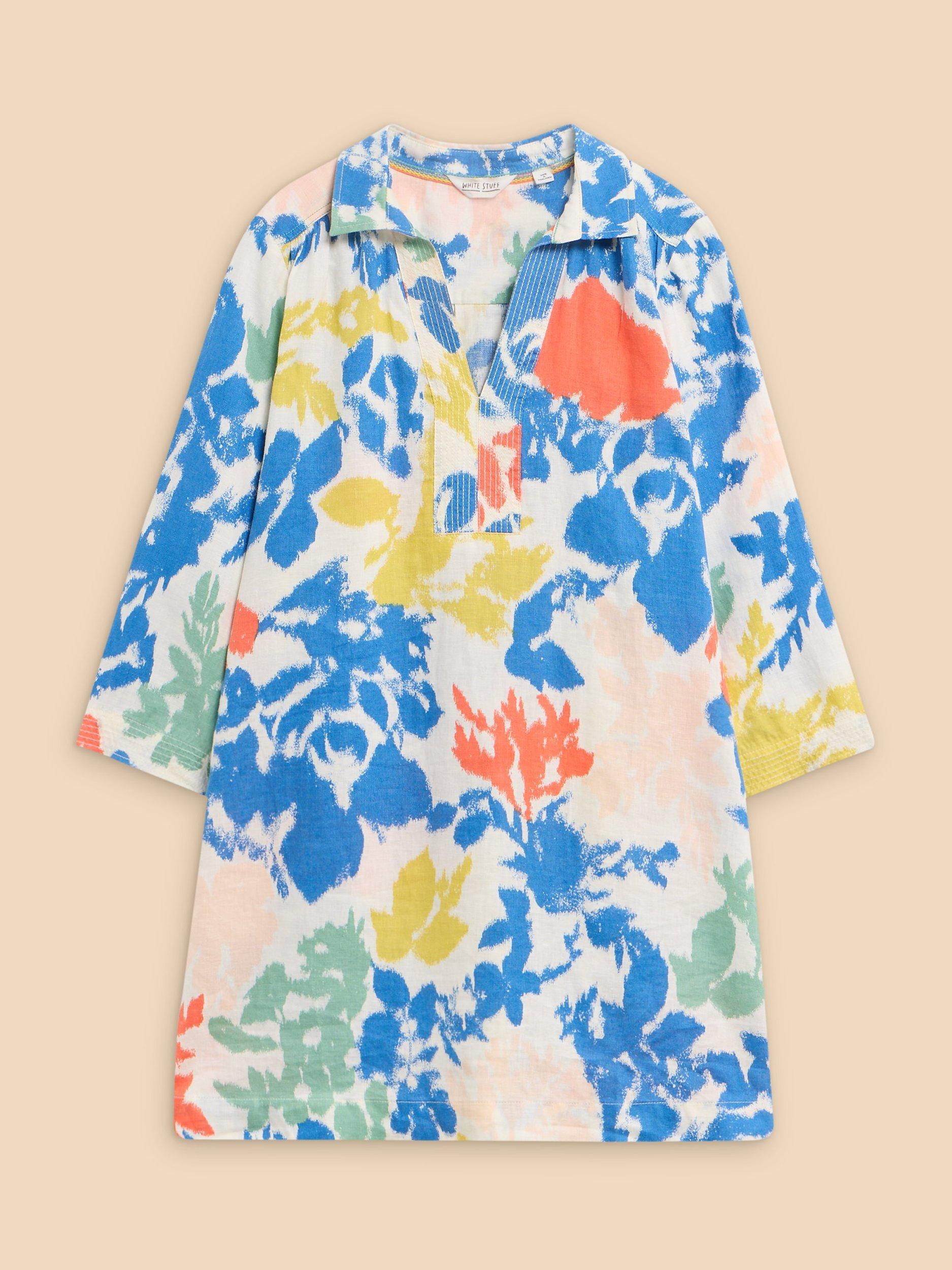 Product image 5 of 7, which shows White Stuff Blaire Linen Tunic, Ivory/Multi, 8