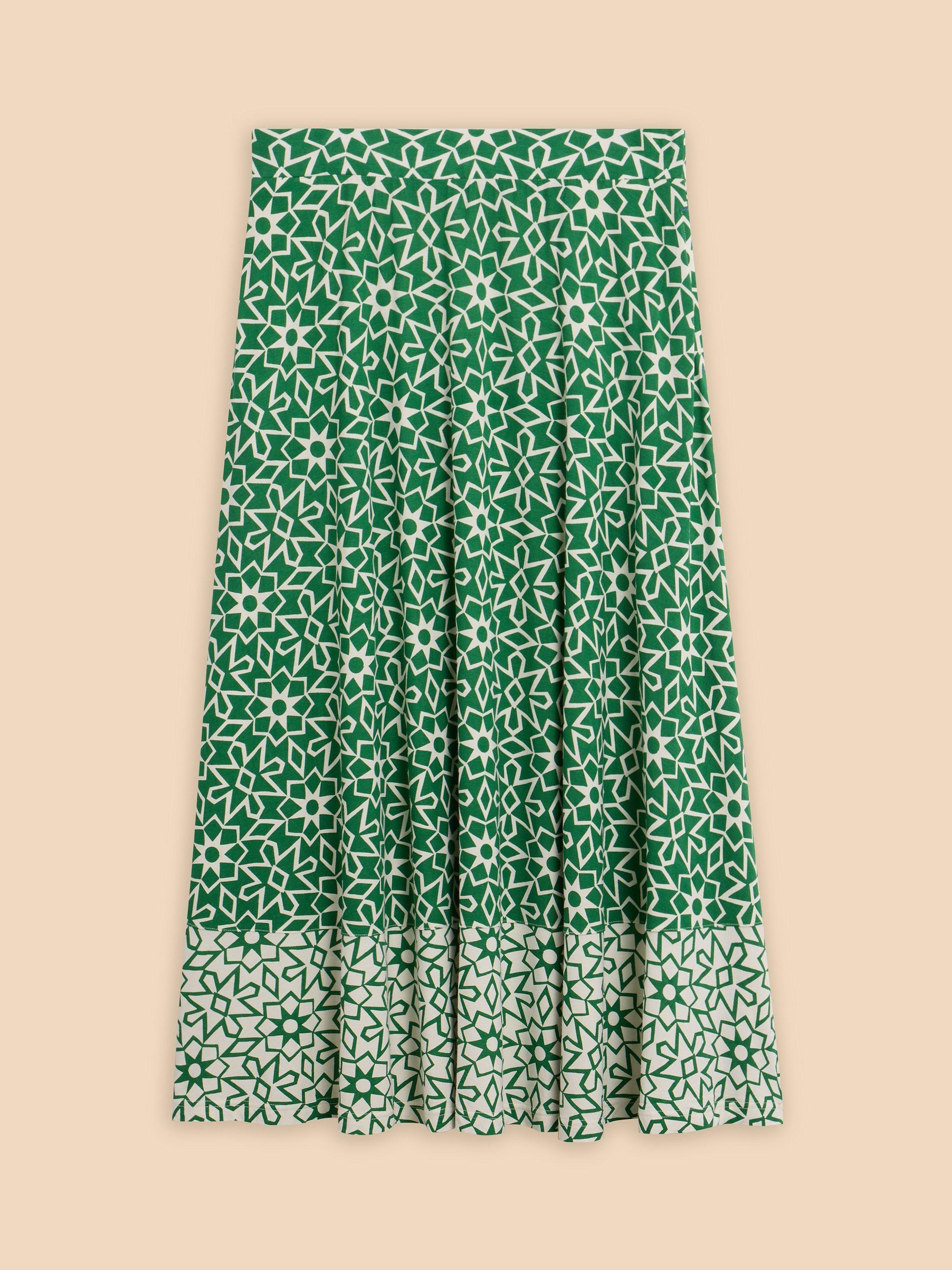 White Stuff Jada Ecovero Maxi Skirt, Green/Multi, 6