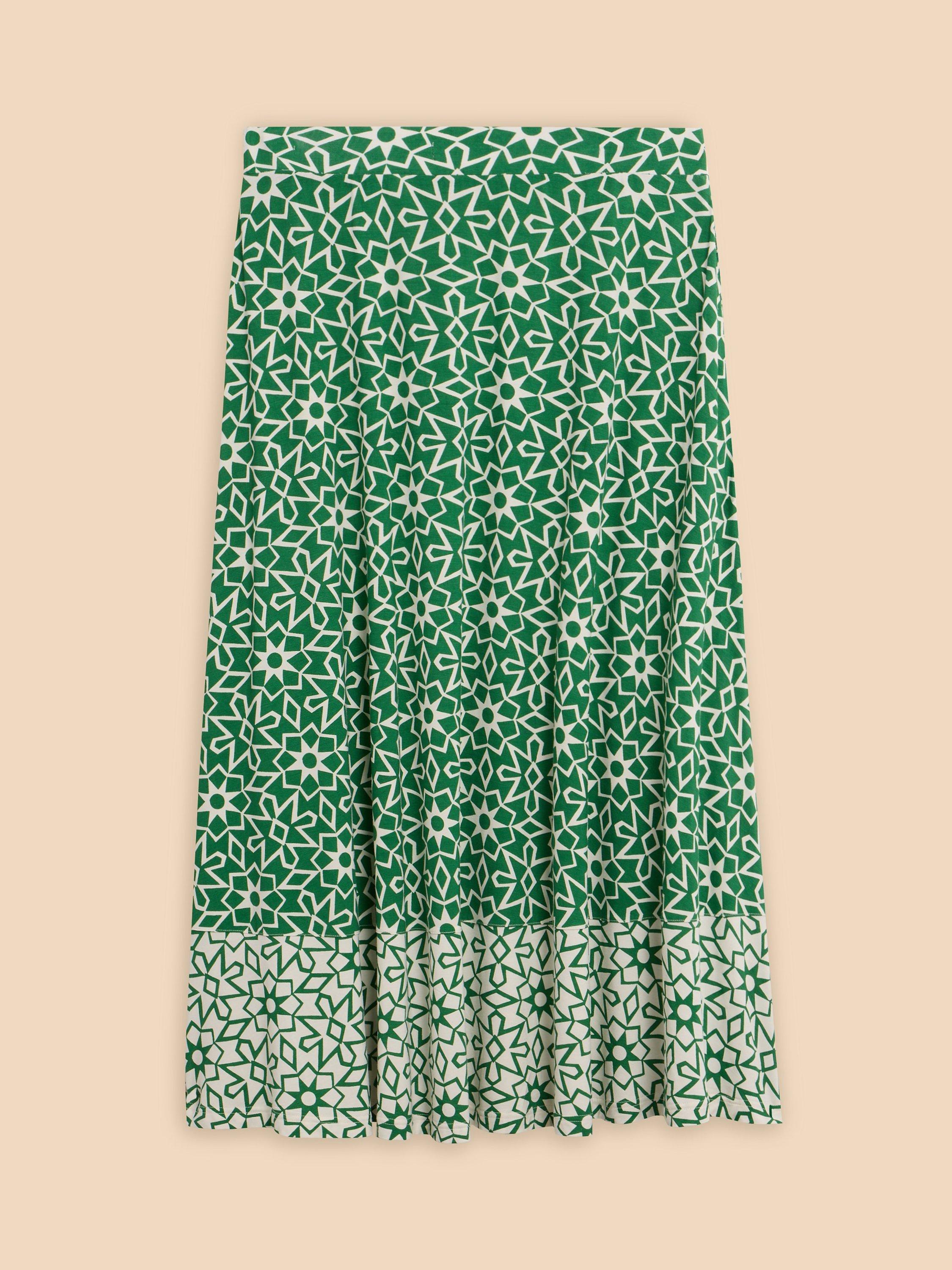 White Stuff Jada Ecovero Maxi Skirt, Green/Multi, 6