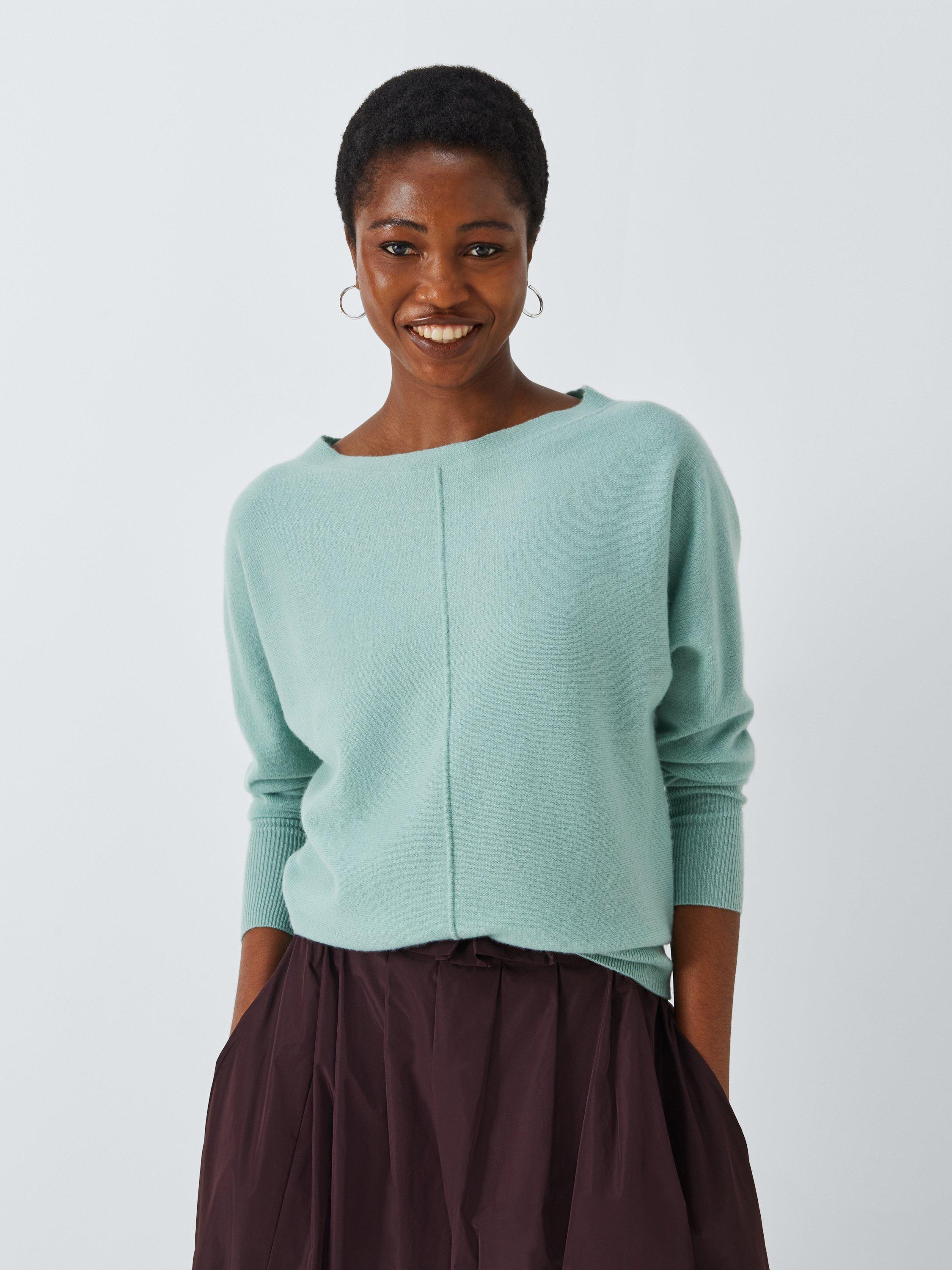 John Lewis Dolman Cashmere Jumper, Light Green