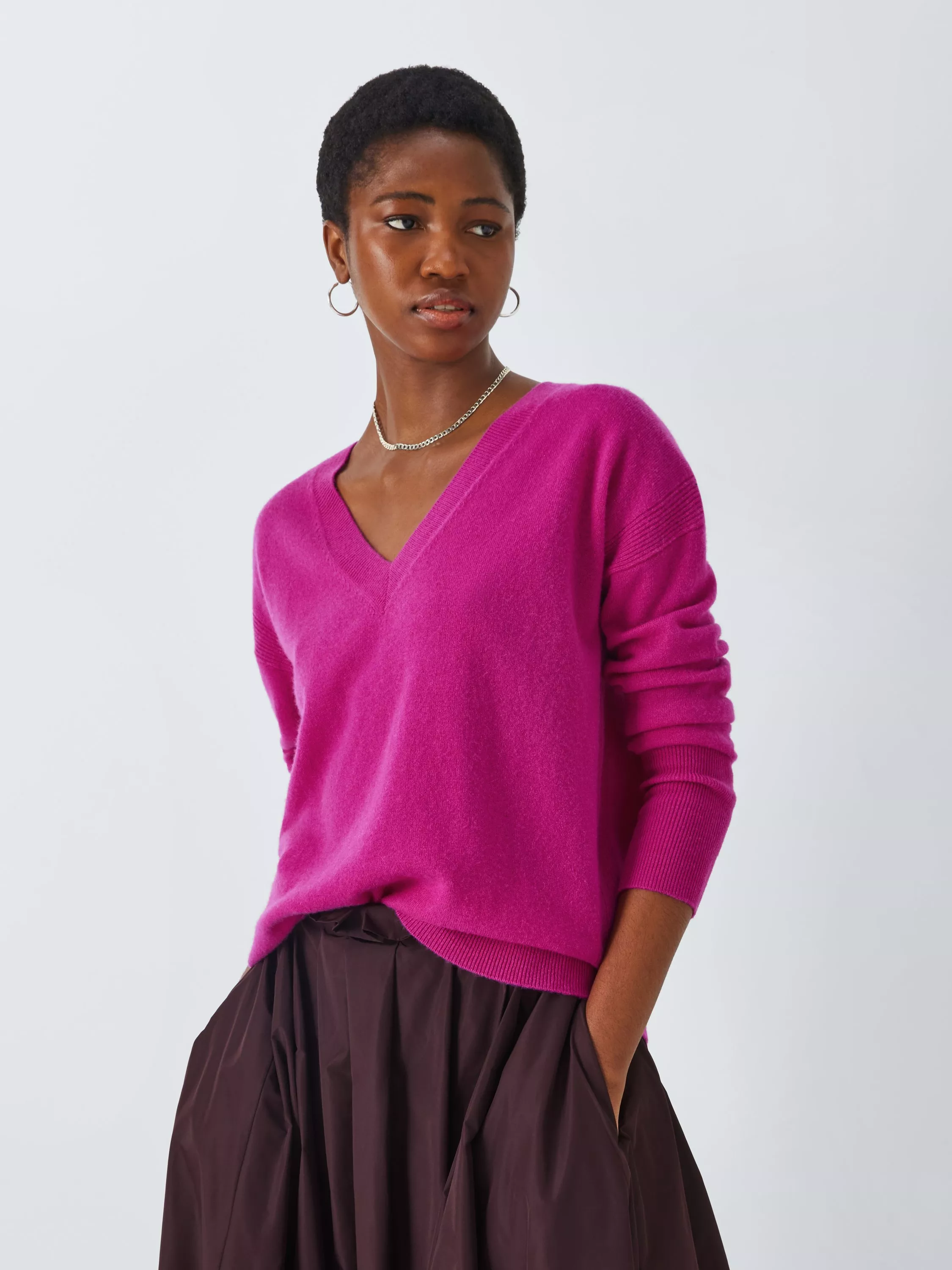 Women s Knitwear V Neck Pink John Lewis Partners