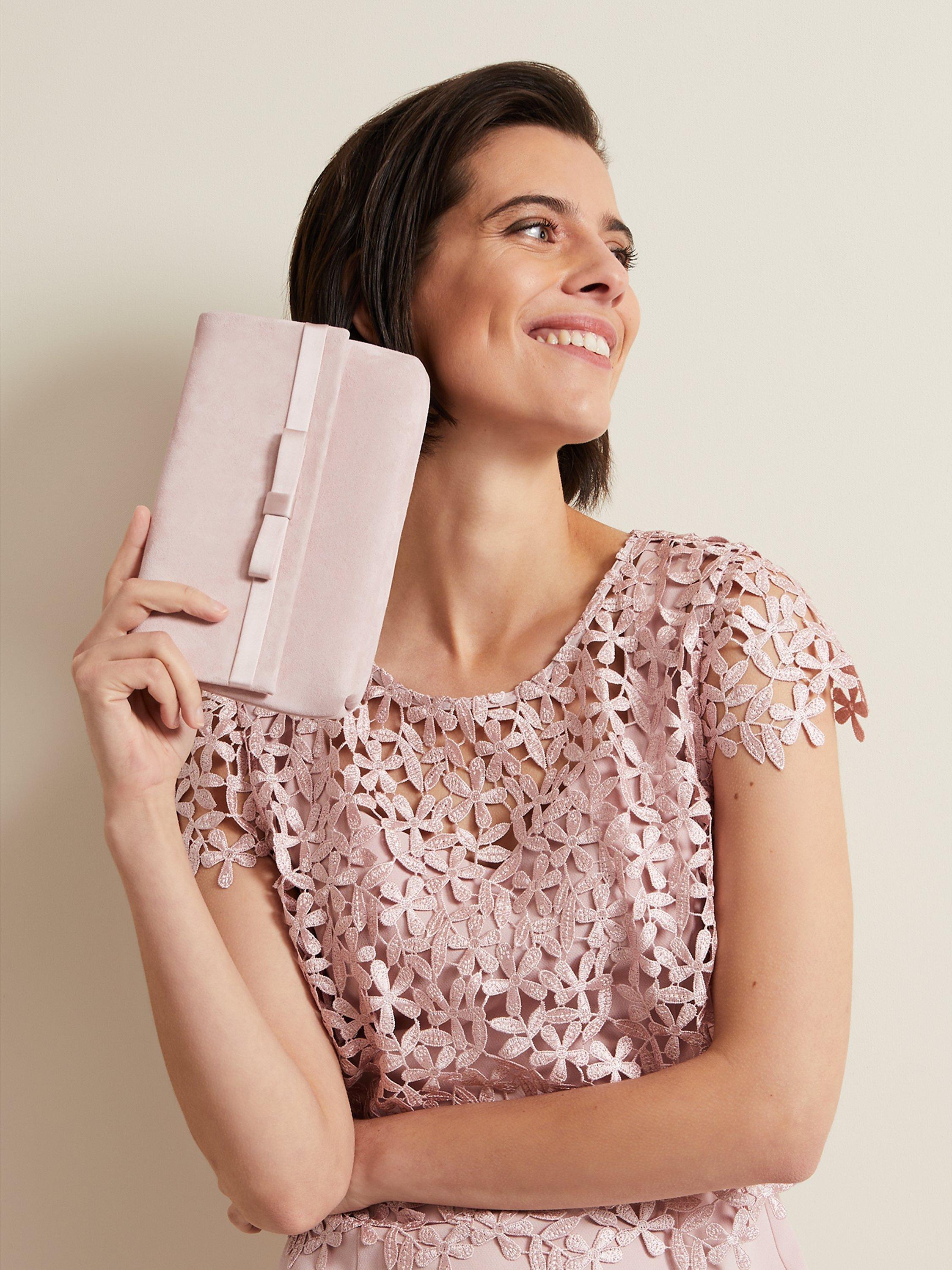 Phase Eight Satin Bow Clutch Bag,