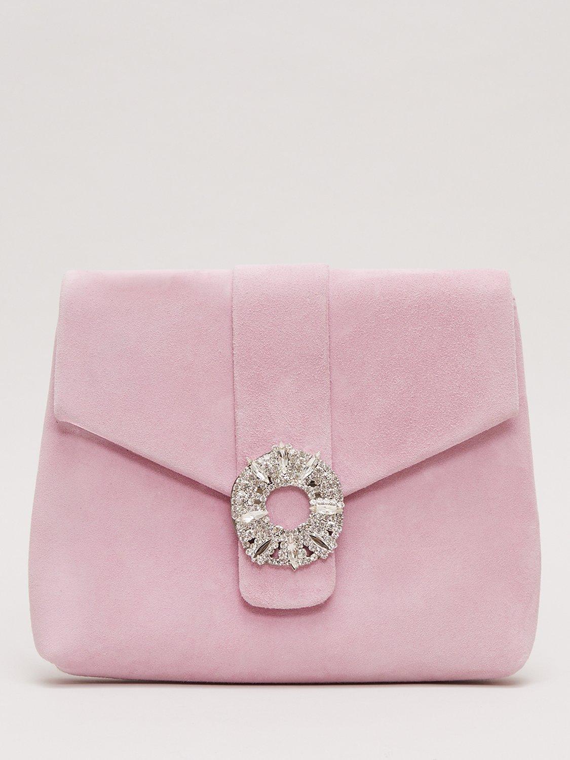 Phase Eight Embellished Clutch Bag Pale Pink