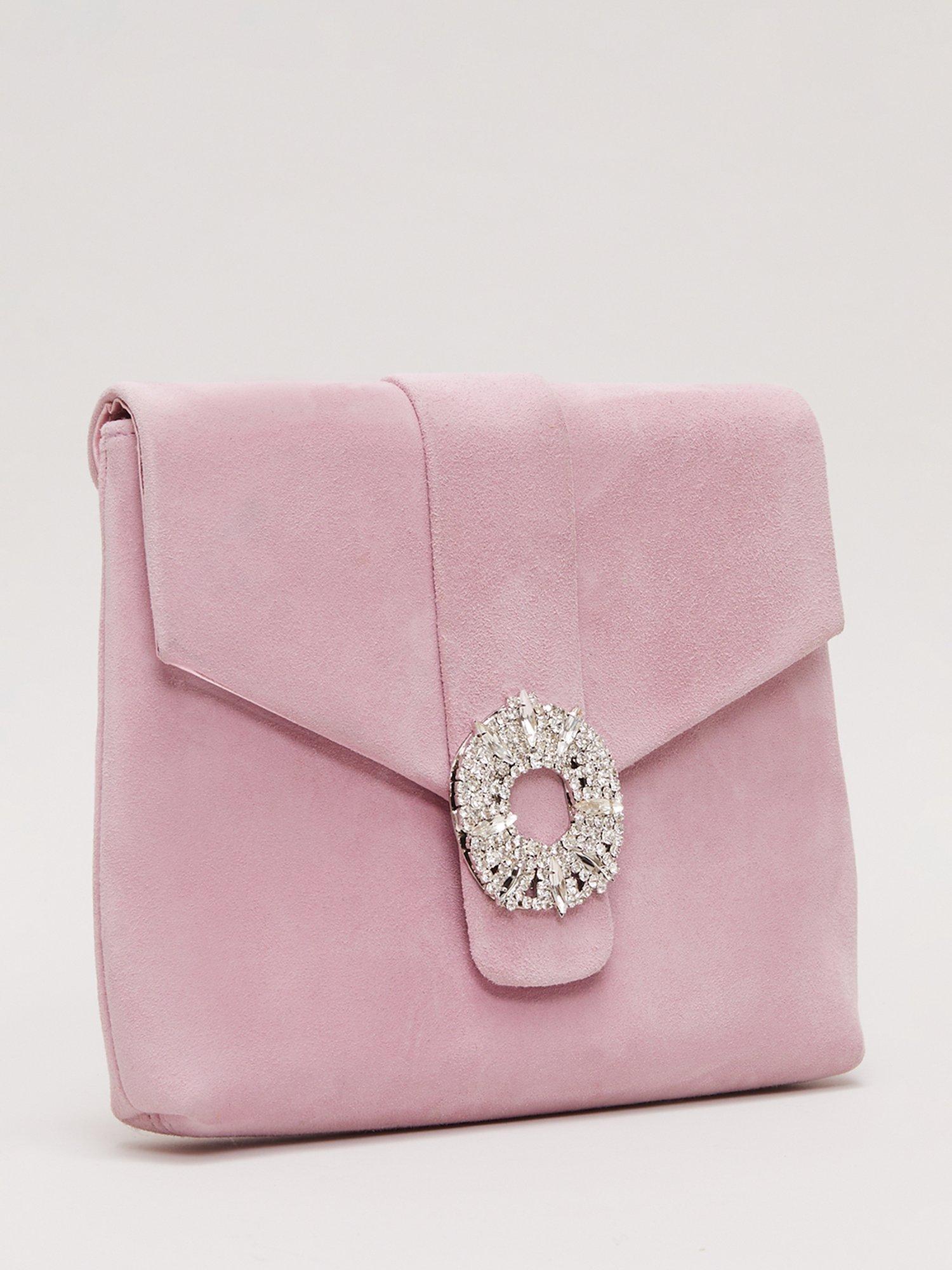 Phase Eight Embellished Clutch Bag Pale Pink