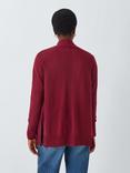 John Lewis Cashmere Rib Cardigan, Burgundy