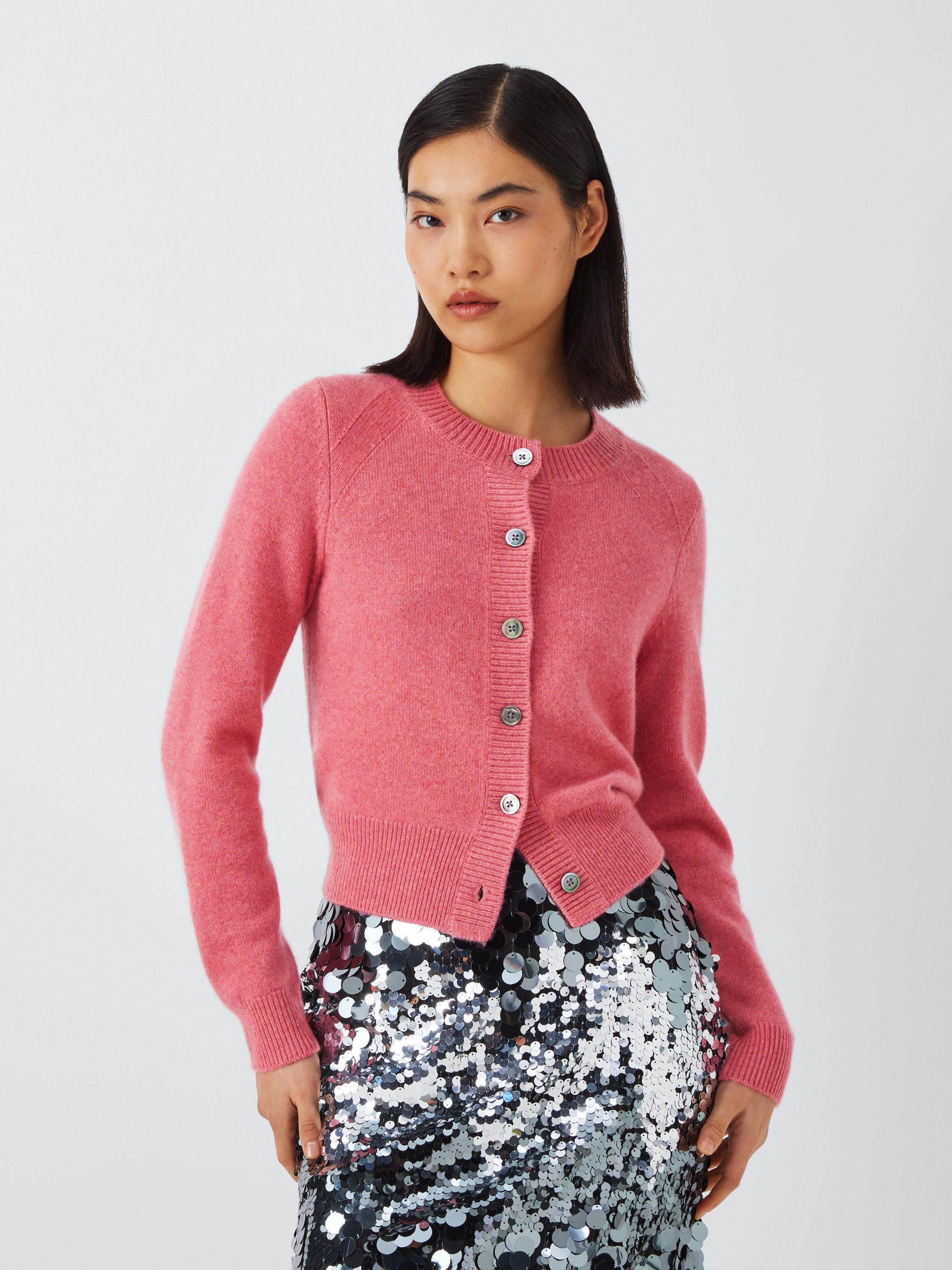 John Lewis Cashmere Lofty Knit Cardigan Old Rose