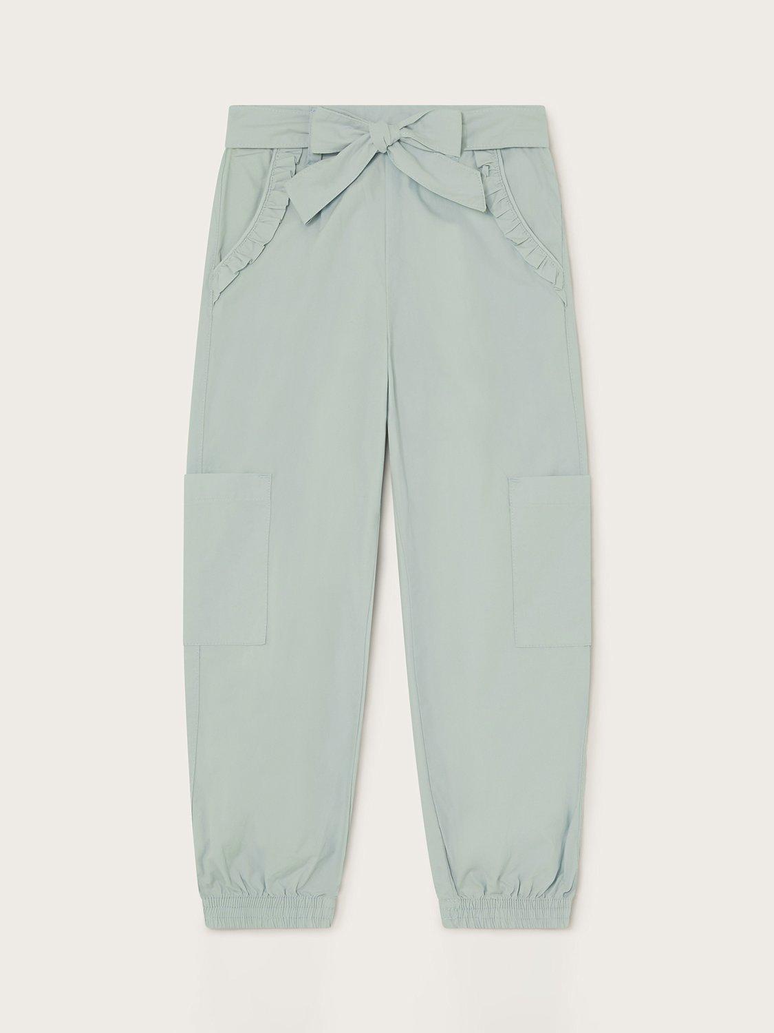 Monsoon Kids' Frill Detail Pocket Cargo Trousers, Aqua