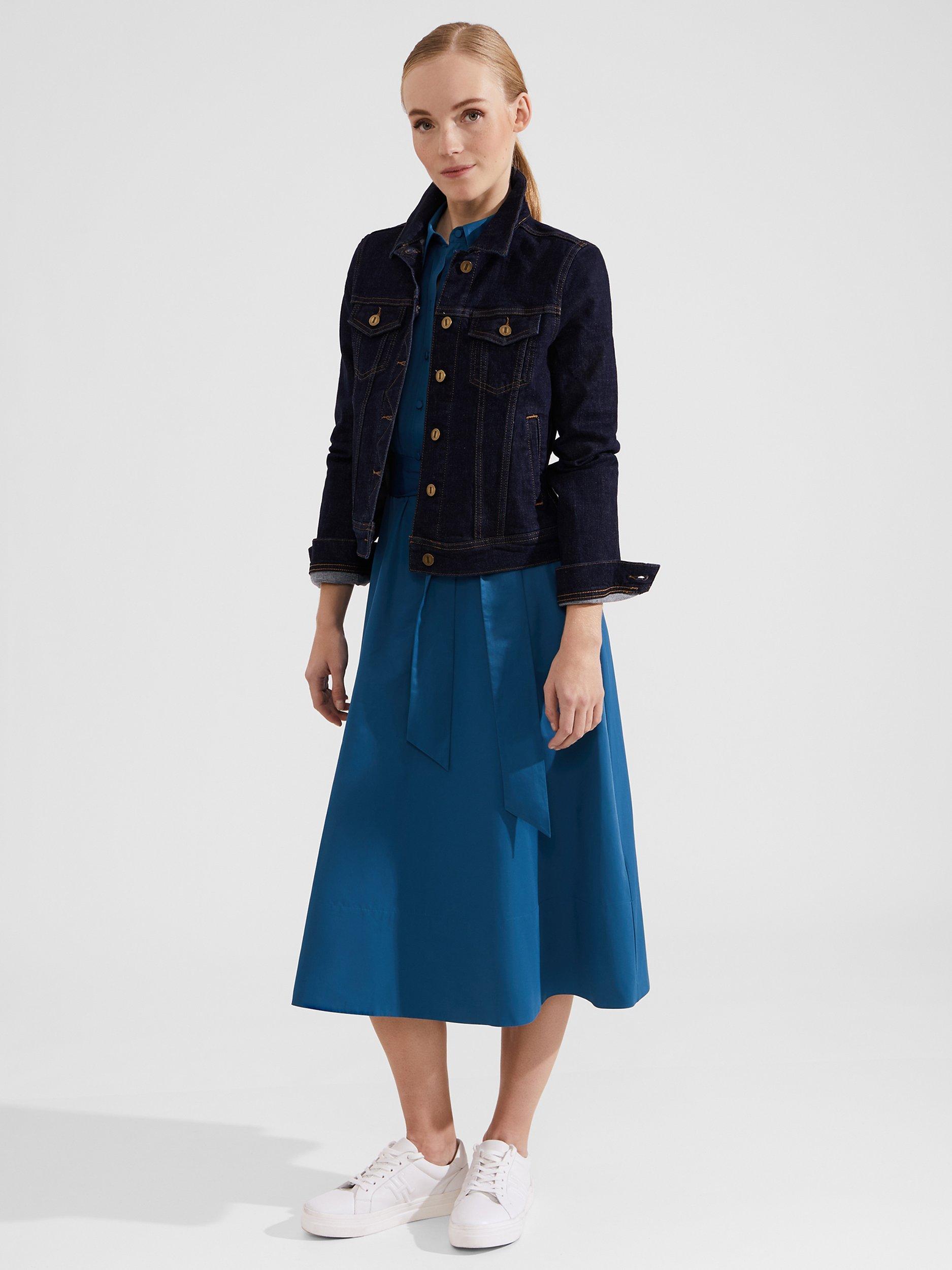 Product image 3 of 7, which shows Hobbs Ivana Midi Shirt Dress, Lyons Blue, 18