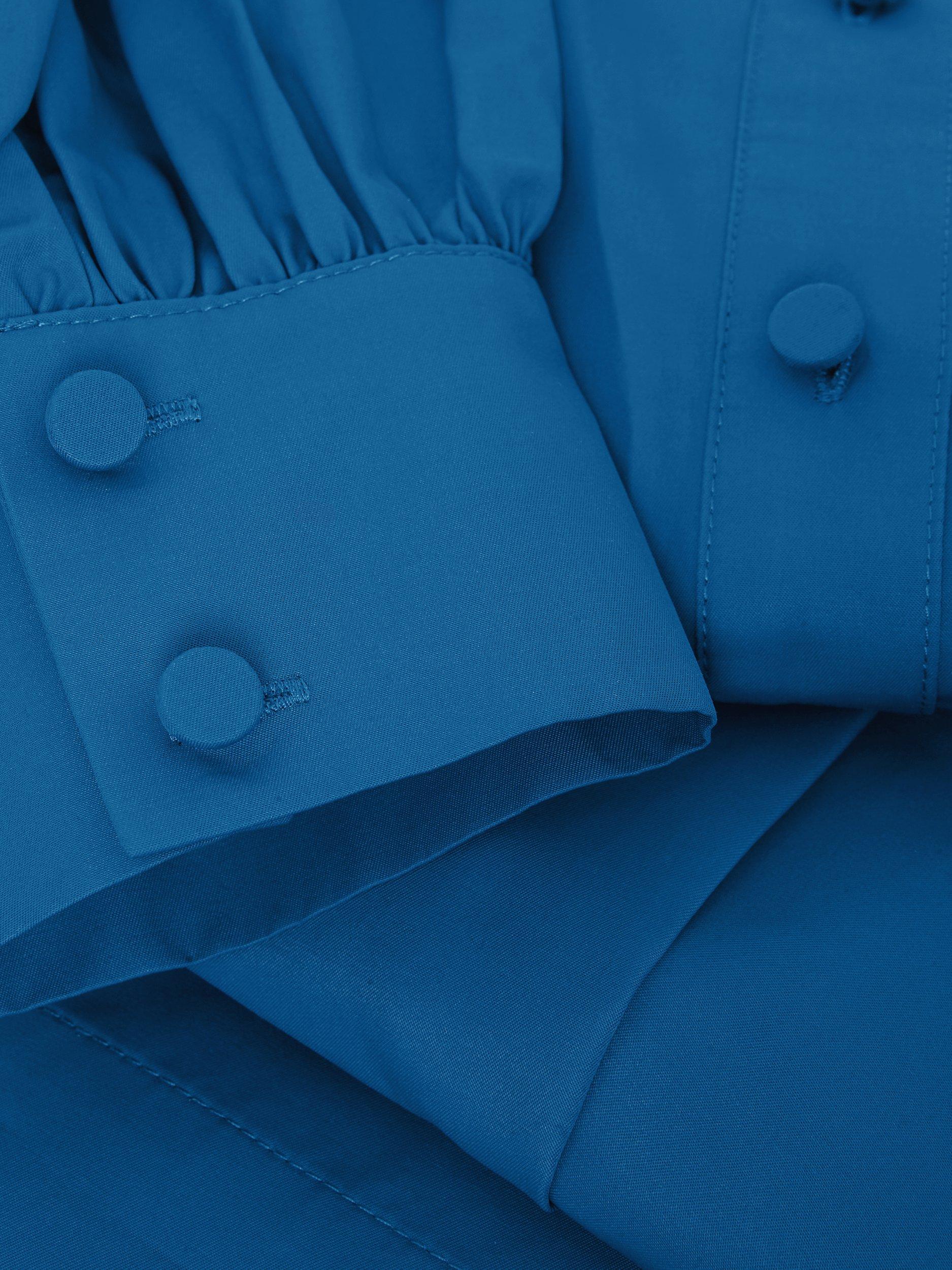 Product image 4 of 7, which shows Hobbs Ivana Midi Shirt Dress, Lyons Blue, 18