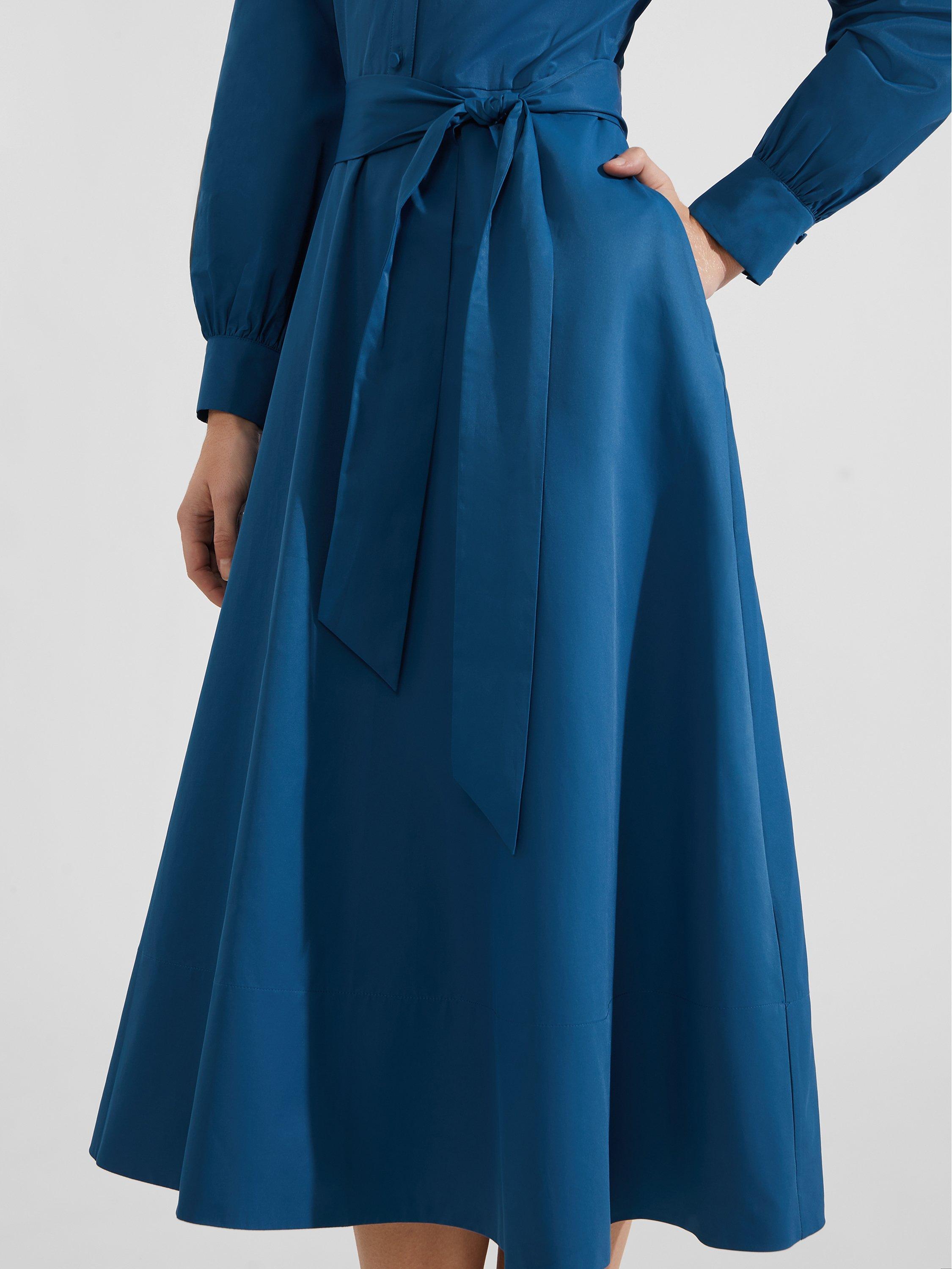 Product image 6 of 7, which shows Hobbs Ivana Midi Shirt Dress, Lyons Blue, 18