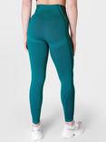 Sweaty Betty Silhouette Sculpt Seamless Workout Leggings, Reef Teal/Navy Blue